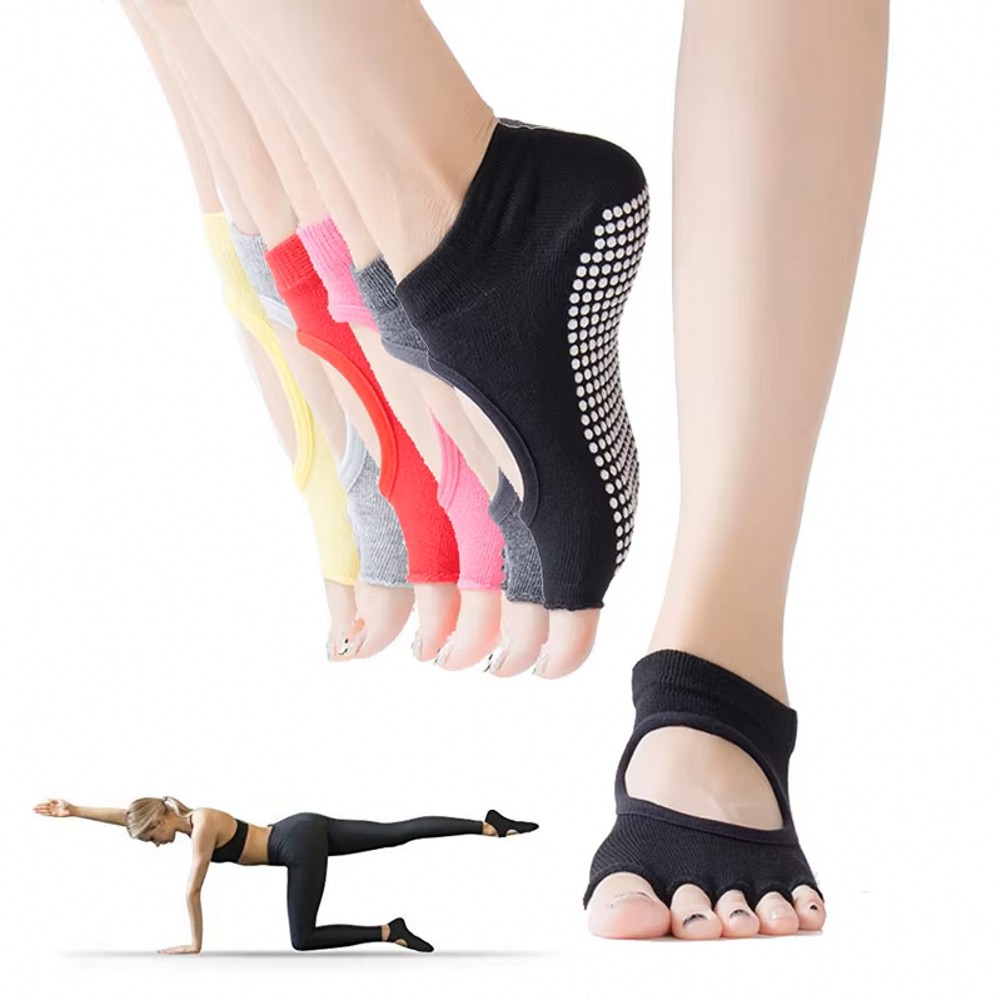 Medias Para Pilates Y Yoga - Backless Five Toe Yoga Socks Open