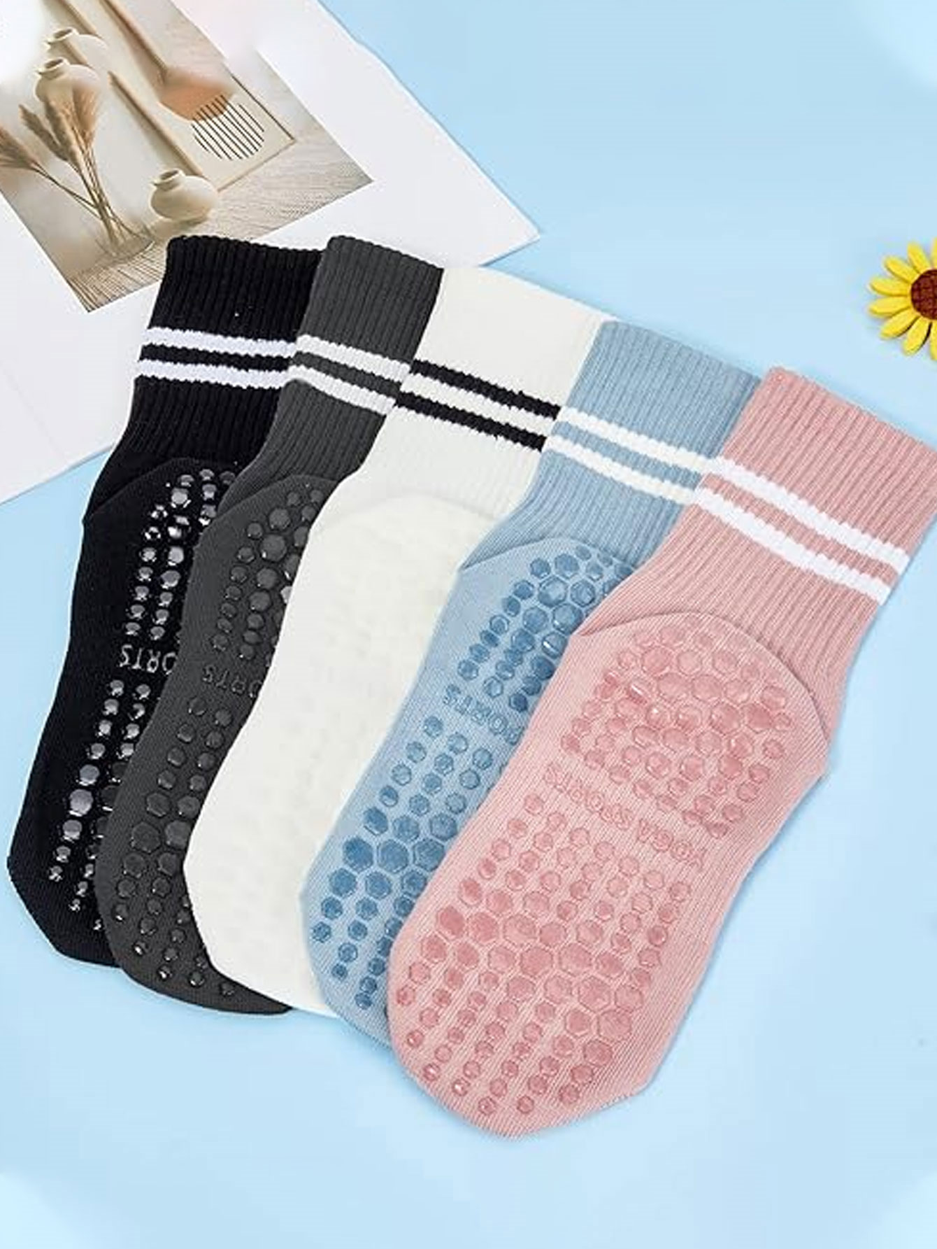 3 Pairs of Yoga Socks, Non-Sli - đánh giá và giá Medias Para Pilates Y Yoga